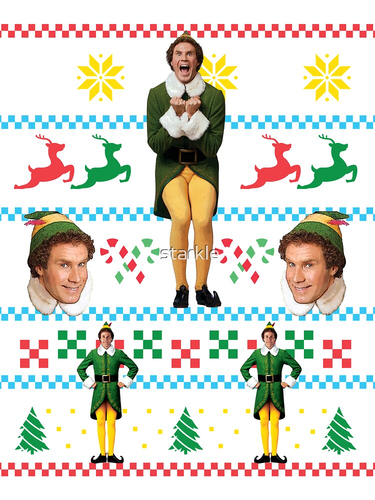 Buddy The Elf Ugly Christmas Sweater Design Classic Xmas Movie Fun Gift  Will Ferrell Kids T-Shirt