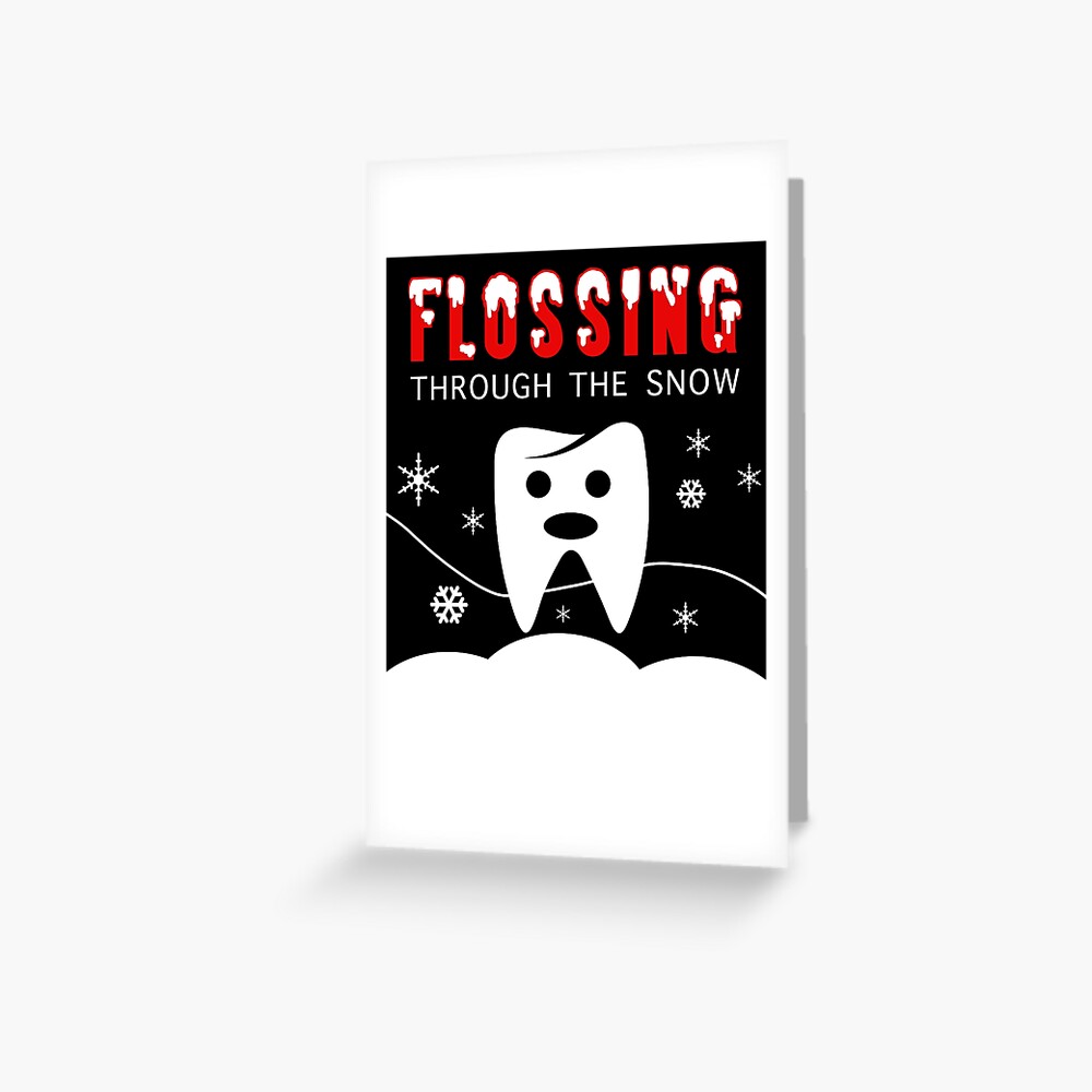 "Funny Dentist Floss Christmas" Greeting Card for Sale by
