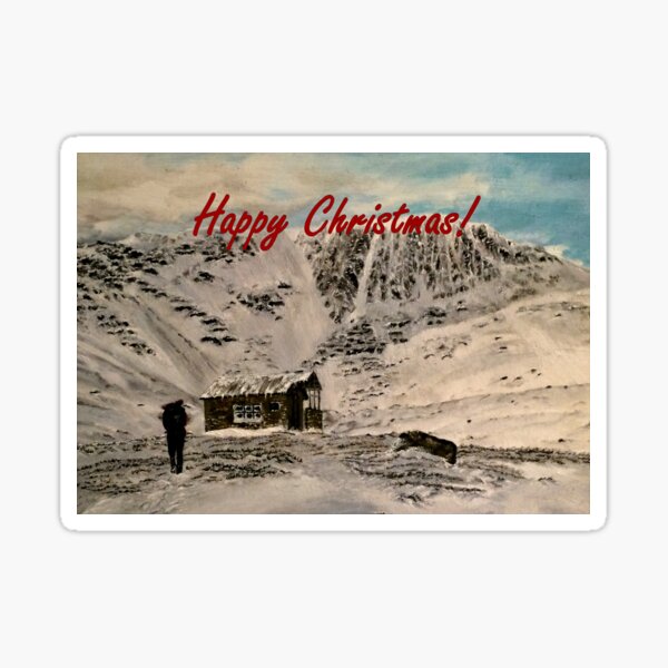 Scottish Highlands Christmas Card Sticker