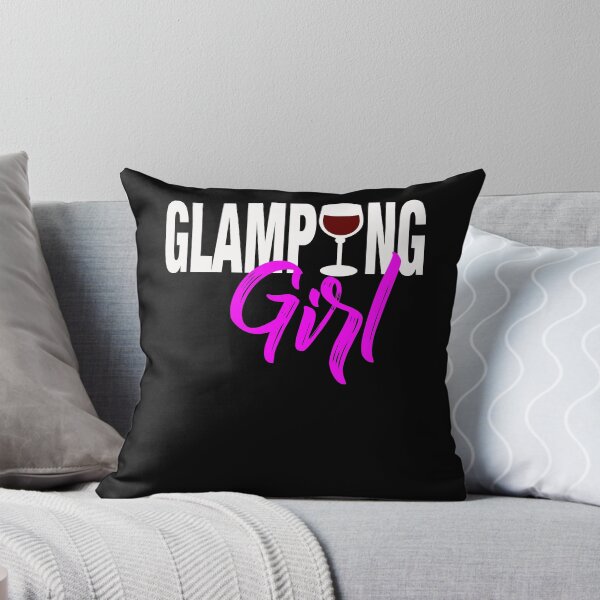 Item preview, Glamping Girl Wine Glass designed and sold by customshirtgirl.