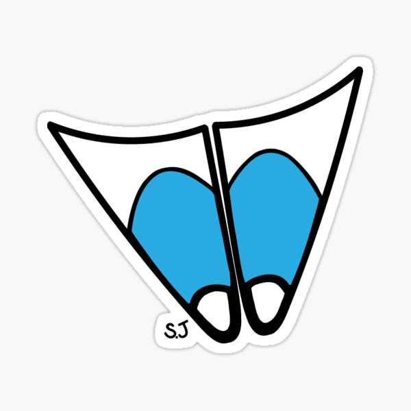 Aletas azules Pegatina