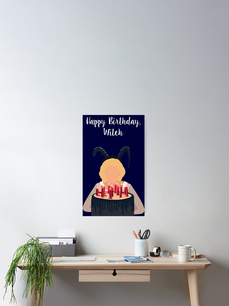 Poster Joyeux Anniversaire Sorciere Par Simonescha Redbubble