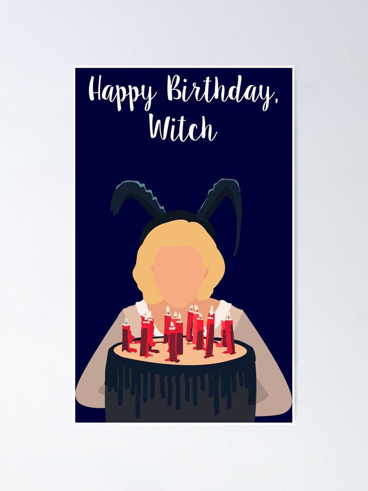 Poster Joyeux Anniversaire Sorciere Par Simonescha Redbubble