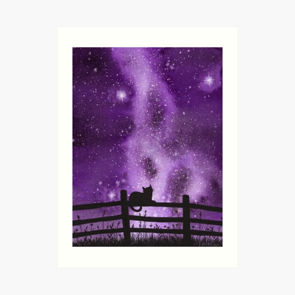 Watercolor Painting, Galaxy Painting, Night Sky, Galaxy Print