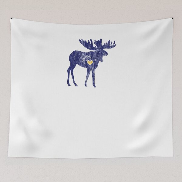 Item preview, Moose Make Me Happy Cute I Love Alaska Moose Blue Yellow Distressed designed and sold by KNUXX Shop.