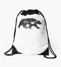 I Love Bears Black Grizzly Brown Polar Cub Drawstring Bag