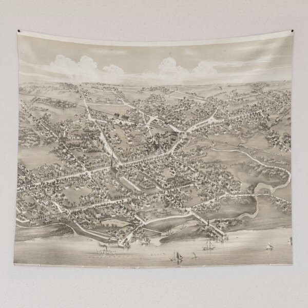 Item preview, Vintage Pictorial Map of Stratford CT (1882) designed and sold by BravuraMedia.