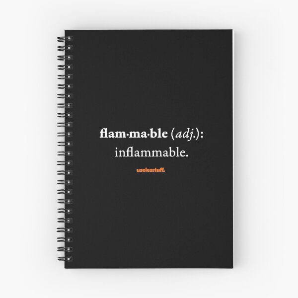 Item preview, 16882-01-BDK – Uselesstuff® Dictionary – Flammable – Inflammable (White) designed and sold by Uselesstuff.