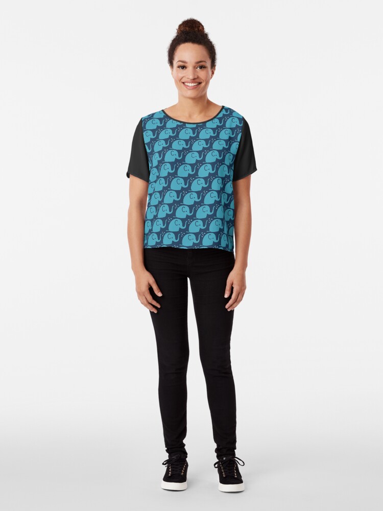 Alternative Ansicht von Azurblaue Elefanten Parade Chiffon Top