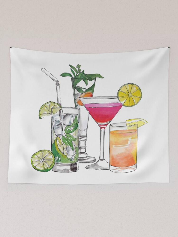 Alternate view of Alcohol Drinks Tapestry Tapestry
