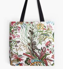 Design created by Stephen Bowers after late 18th-century water-colour and block prints of fleurs tropicales et palmiers for toile de Jouy Tote Bag