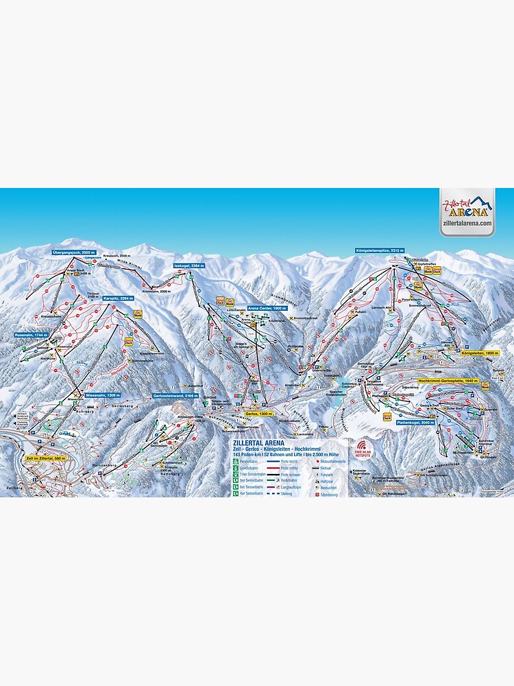 "Zillertal Arena Ski Map" Coffee Mug for Sale by fungus50 | Redbubble