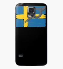 gemaltes Volvo-Logo über schwedischer Flagge Hülle & Klebefolie für Samsung Galaxy