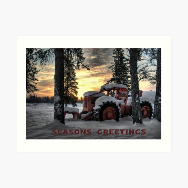 Christmas Card Skidder Sunrise Art Print