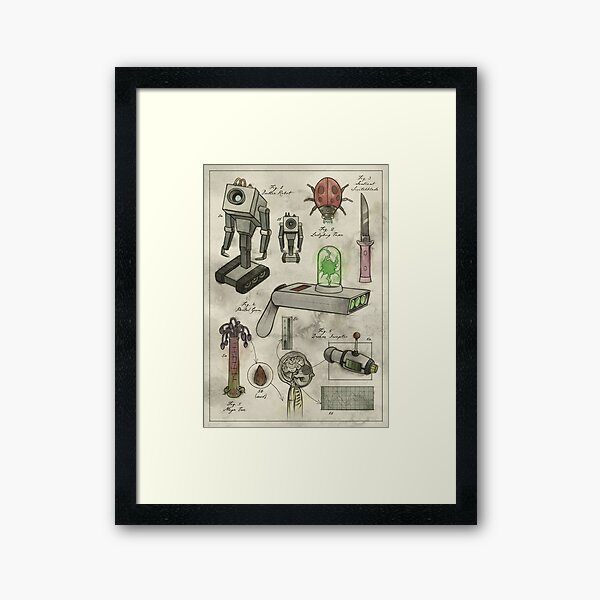 Rick and Morty - Vintage Gadgets #1 Framed Art Print