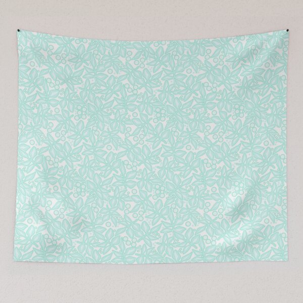 Item preview, Mint floral pattern designed and sold by fuzzyfox.