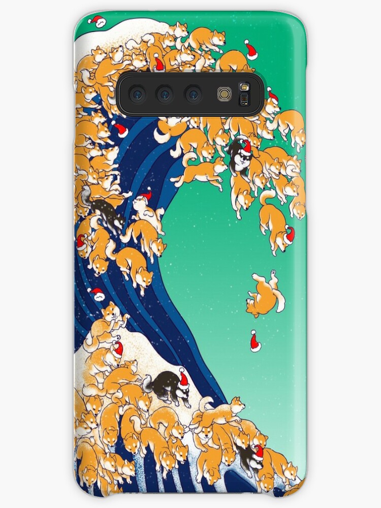 Christmas Shiba Inu In Great Wave Case Skin For Samsung Galaxy