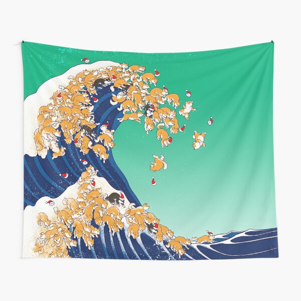 Shiba Inu The Great Wave in Night