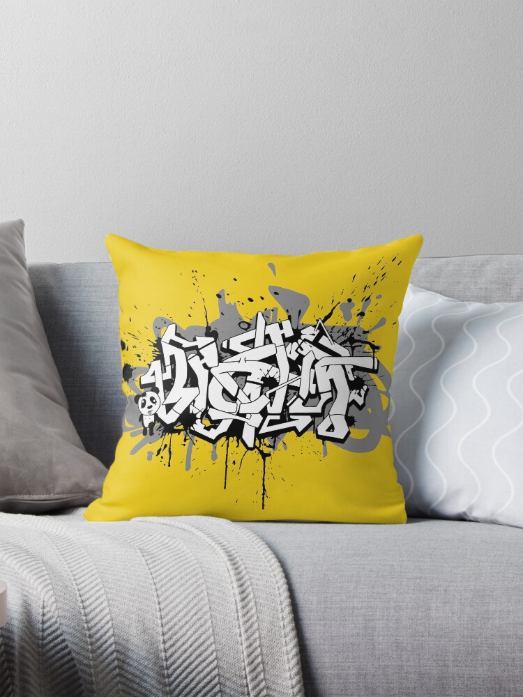 Aperçu 1 sur 4. Coussin avec l'œuvre Graffiti créée et vendue par fnoul.