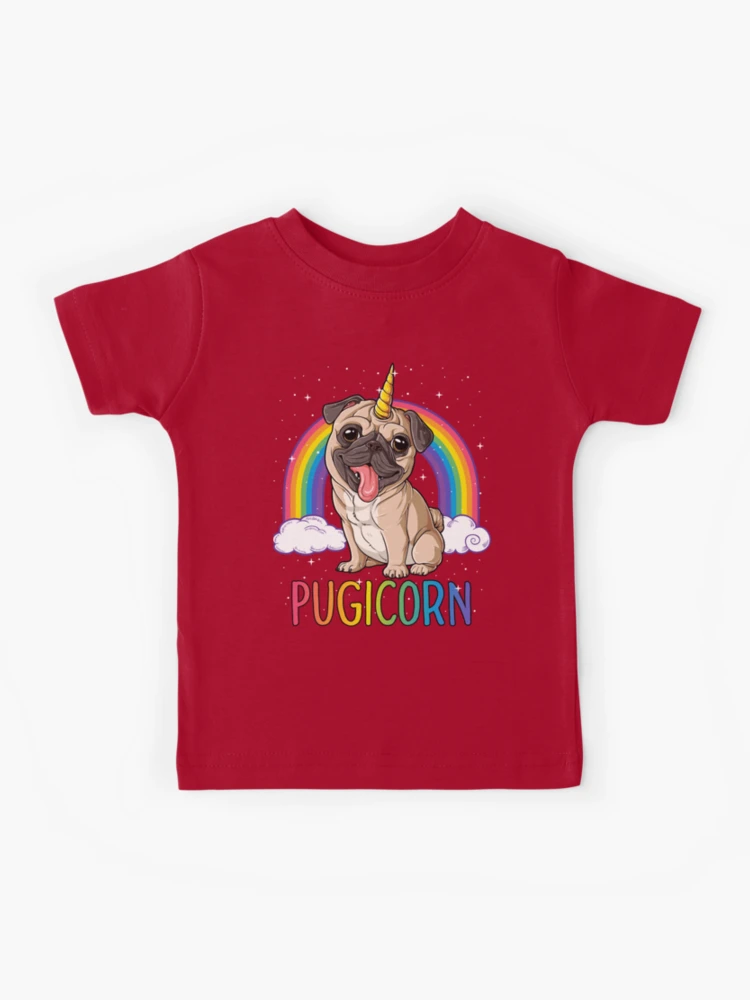 Pugicorn Pug Unicorn T shirt Kids Women Space Galaxy Rainbow Kids