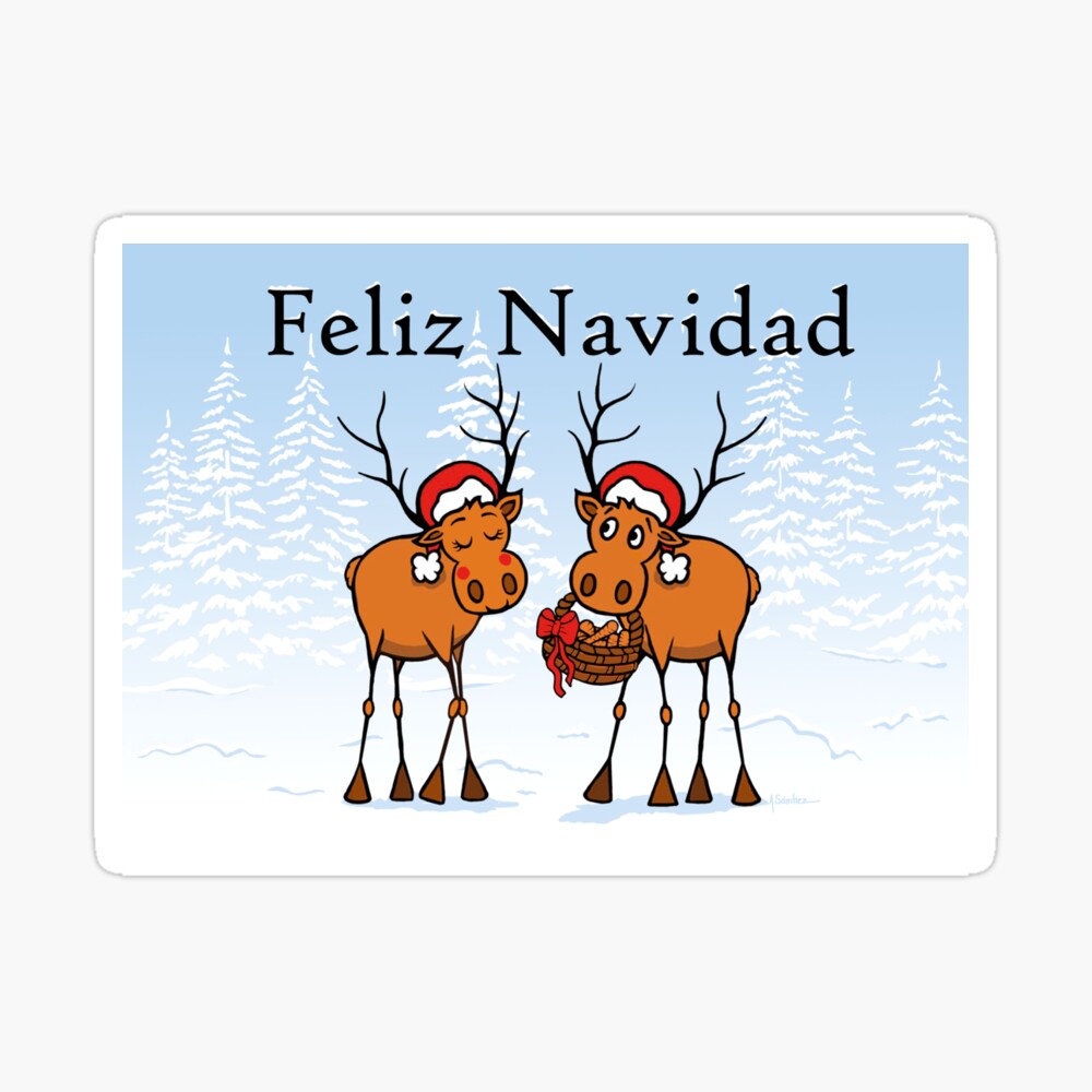 Christmas with reindeer in love Sticker