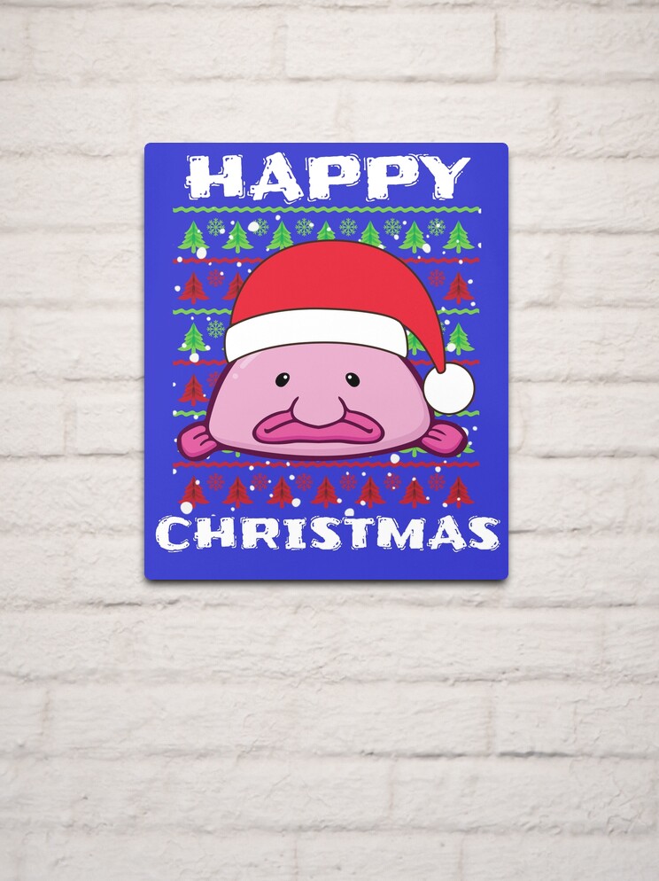 Blob Fish Happy Christmas T-Shirt Cute Festive Santa Hat Blobfish Winter  Holiday Funny Christmas Clothing  Metal Print for Sale by Katy Elizabeth