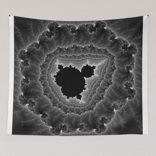 Item preview, Fractal Mandelbrot Set blanco y negro designed and sold by mhfoto.