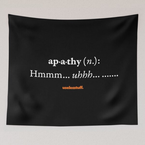 Item preview, 16885-02-BDK – Uselesstuff® Dictionary – Apathy – Hmmm… (White) designed and sold by Uselesstuff.