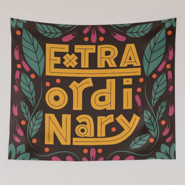 Item preview, Extraordinary word, hand lettering typography modern poster design, vector illustration designed and sold by BlueLela.