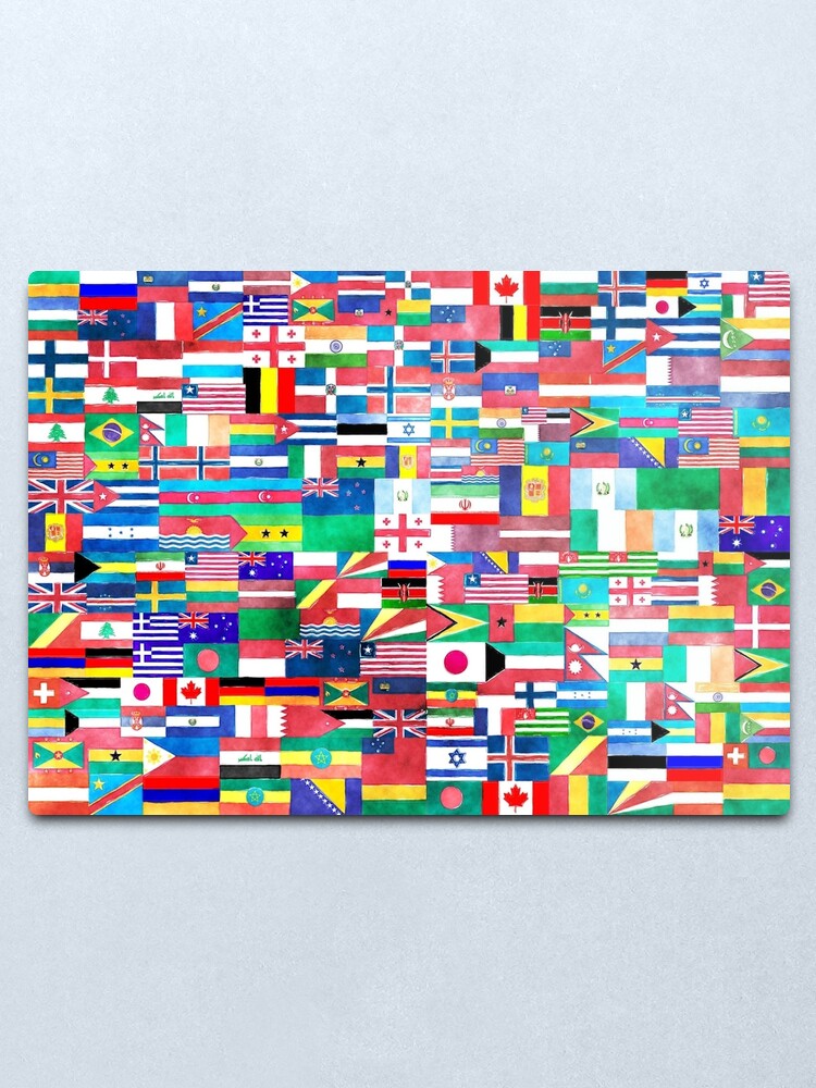 Alternate view of World of Flags Metal Print