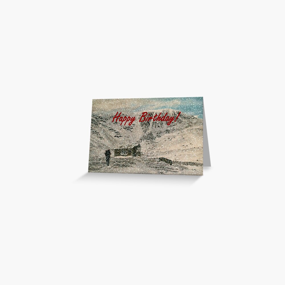 Snowy Scottish Highlands Birthday Card Greeting Card