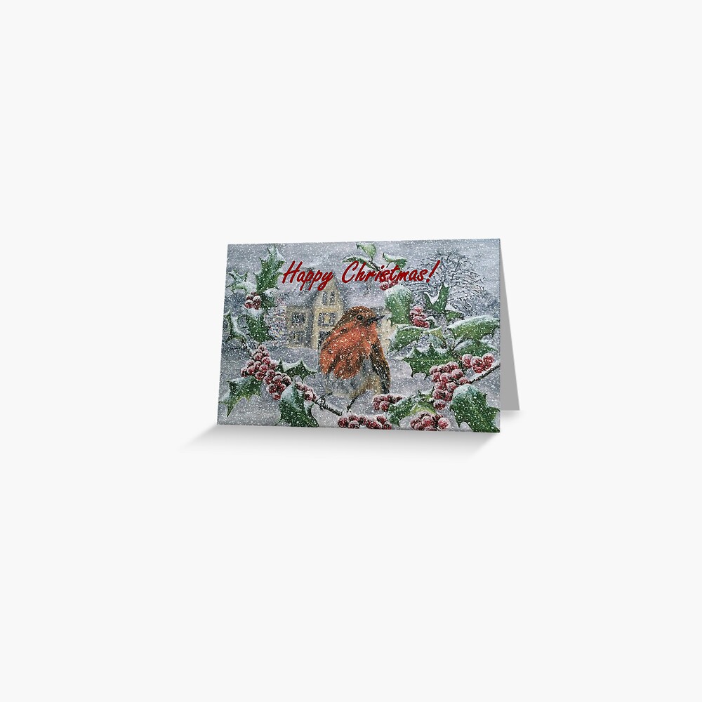 Very Snowy Robin Christmas Card / Decoration Greeting Card