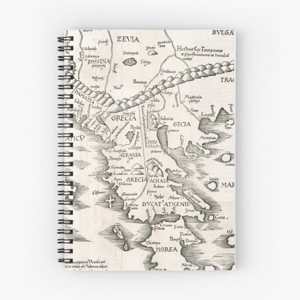 Item preview, Vintage Map of Greece (1525) designed and sold by BravuraMedia.