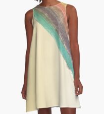 bemalte Designlinien Gold A-Linien Kleid
