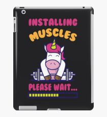 Cute Installing Muscles Please Wait Art Unicorn Lift Gift iPad Case/Skin