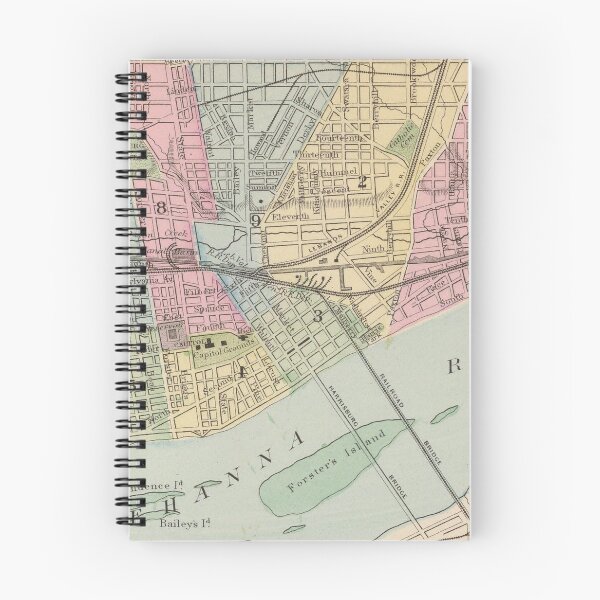 Item preview, Vintage Map of Harrisburg PA (1890) designed and sold by BravuraMedia.