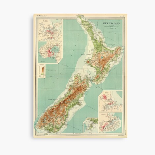 Item preview, Vintage Map of New Zealand (1922) designed and sold by BravuraMedia.
