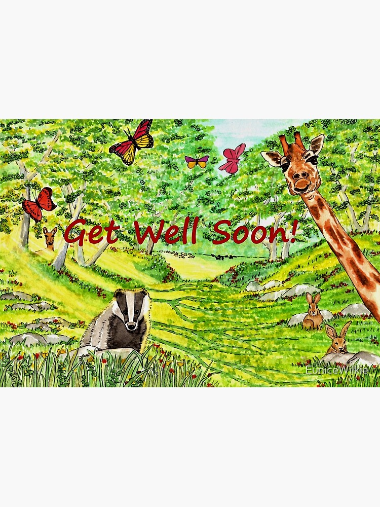 Thumbnail 2 of 2, Greeting Card, Friendly Faces - Get Well Soon Greeting Card designed and sold by EuniceWilkie.