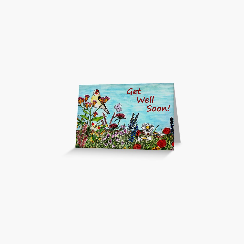 Flower Meadow Get Well Soon Card Greeting Card