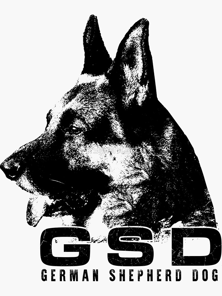 German Shepherd Dog GSD Sticker for Sale by k9printart Redbubble