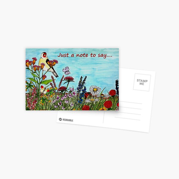 Flower Meadow - Just a Note to Say... Card Postcard