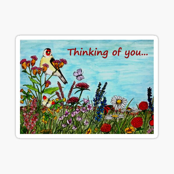 Flower Meadow - Thinking of You Card Sticker