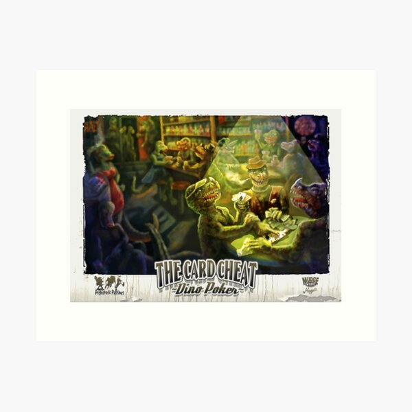 Dinosaur Poker Card Cheat Art Print