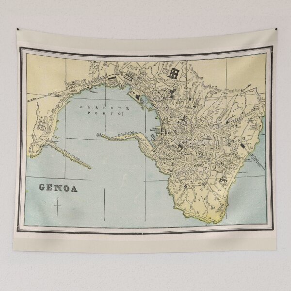 Item preview, Vintage Map of Genoa Italy (1901) designed and sold by BravuraMedia.
