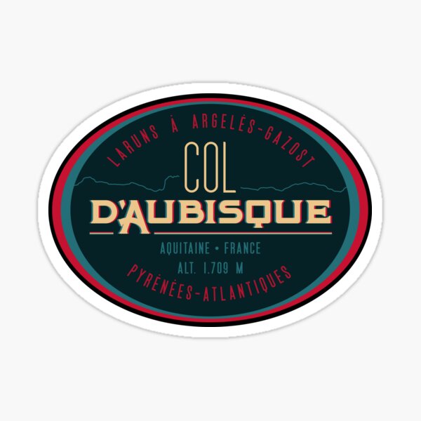 Artikel-Vorschau von Col Aubisque 01 T-Shirt + Aufkleber – Route des Cols Pyrénées, designt und verkauft von ROADTROOPER.