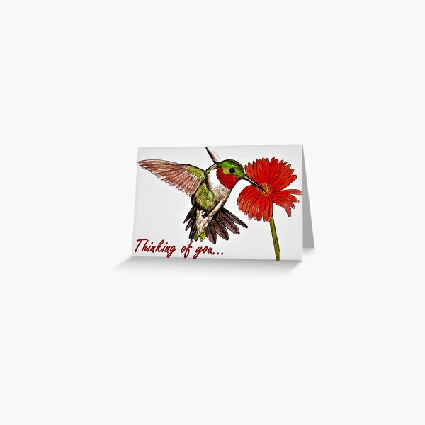 Item preview, Humming Bird - Thinking of You Card designed and sold by EuniceWilkie.