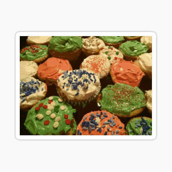 Christmas cupcakes with sprinkles Sticker