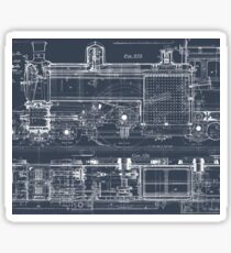 Steam Train Blueprint Sticker