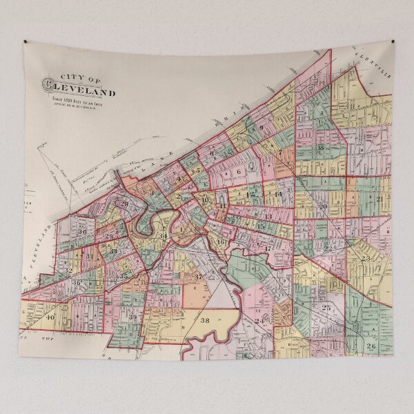 Item preview, Vintage Map of Cleveland OH (1892) designed and sold by BravuraMedia.
