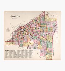 Lámina fotográfica Mapa Vintage de Cleveland OH (1892)